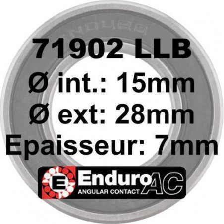 Enduro Bearings 71902 LLB 15x28x7 ABEC 5 | SH Race