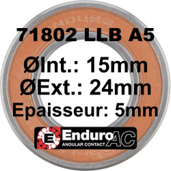 Enduro Bearings 71802 LLB A5 15x24x5 ABEC 5 | SH Race